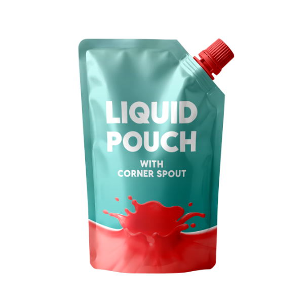 Liquid pouch corner spout